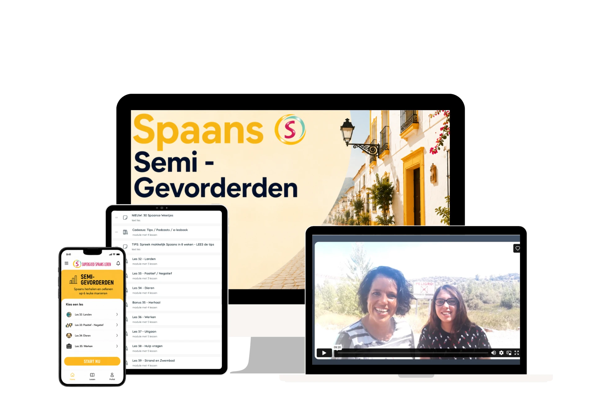 Cursus Spaans voor Semi-Gevorderden op computer, tablet en telefoon