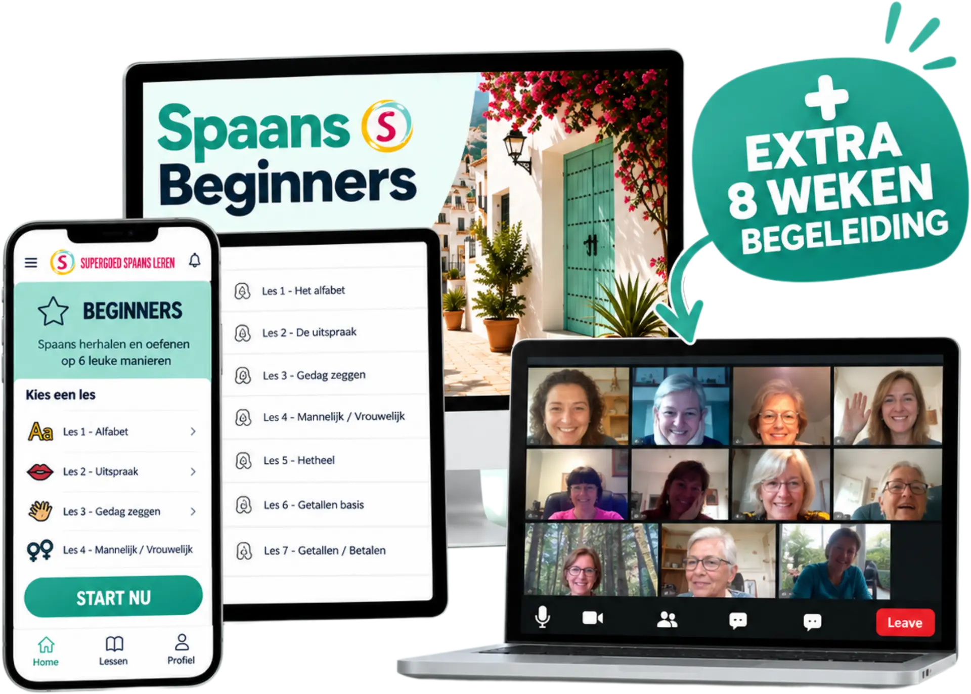 Spaans voor Beginners met extra 8 weken LIVE begeleiding