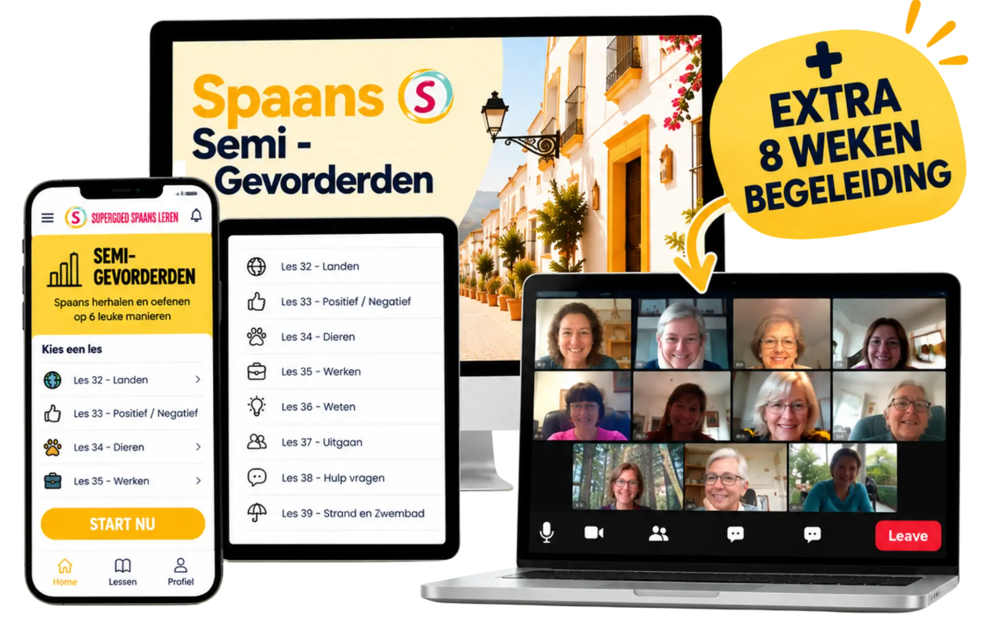 Spaans voor Semi-Gevorderden met extra 8 weken LIVE begeleiding
